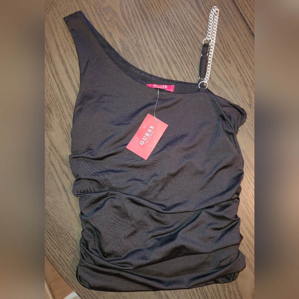 GUESS BLACK CHAIN TOP NWOT